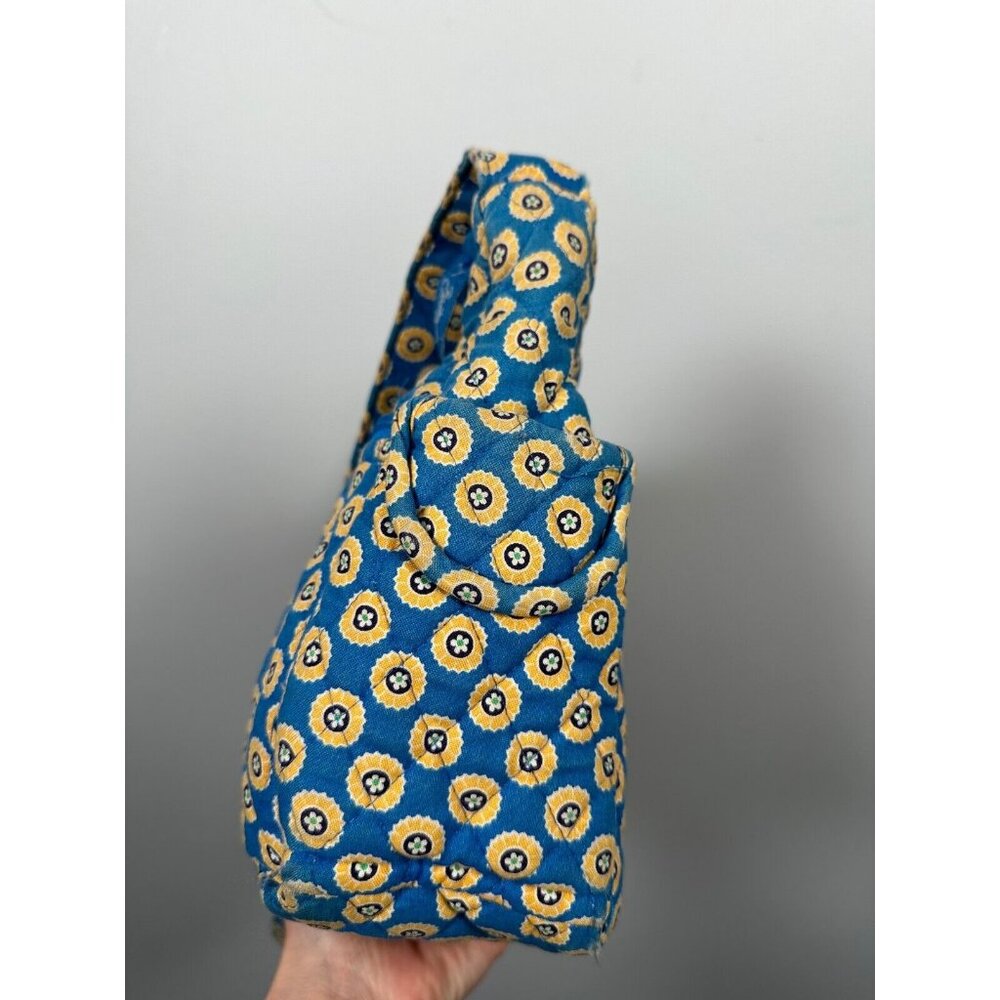 Vera Bradley Floral Shoulder Bag Yellow‎ Blue Zip Pockets Adjustable - Picture 16 of 16